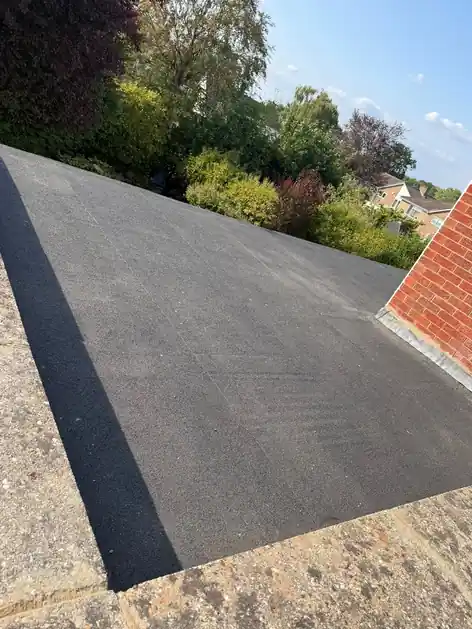 New felt flat roof overlooking the garden