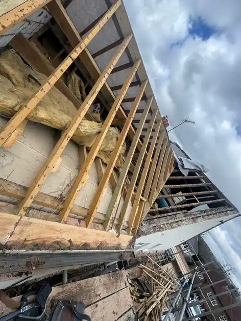 Farnham roof stripped back to the rafters